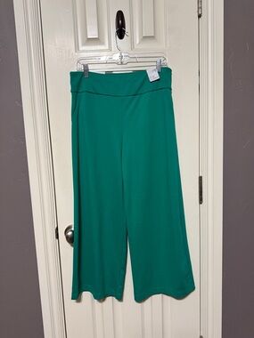 Dear Scarlett Emerald Wide-Leg Crop Pants